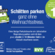 Man sieht eine Ankündigung für den park and ride Shuttle im Jahr 2022.