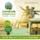 Man sieht ein Werbeplakat für die Camping Caravan Messe 2023 im Jahnstadion.