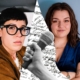 Man sieht zwei Frauen und eine Hand die ein Mikrofon dazwischen hält.